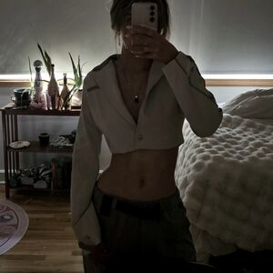 Maniere de Voir cropped blazer top